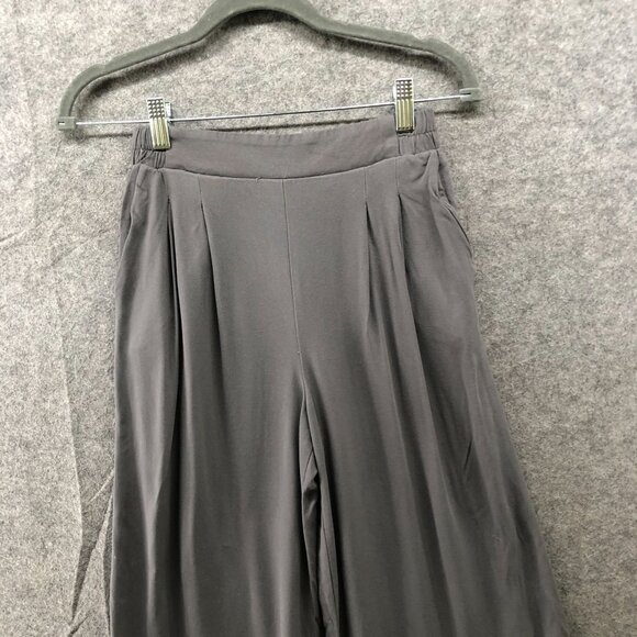 Asos High Rise Wide Leg Pants Womens 0 Gray Rayon Pleated Front Pull On - Picture 3 of 9